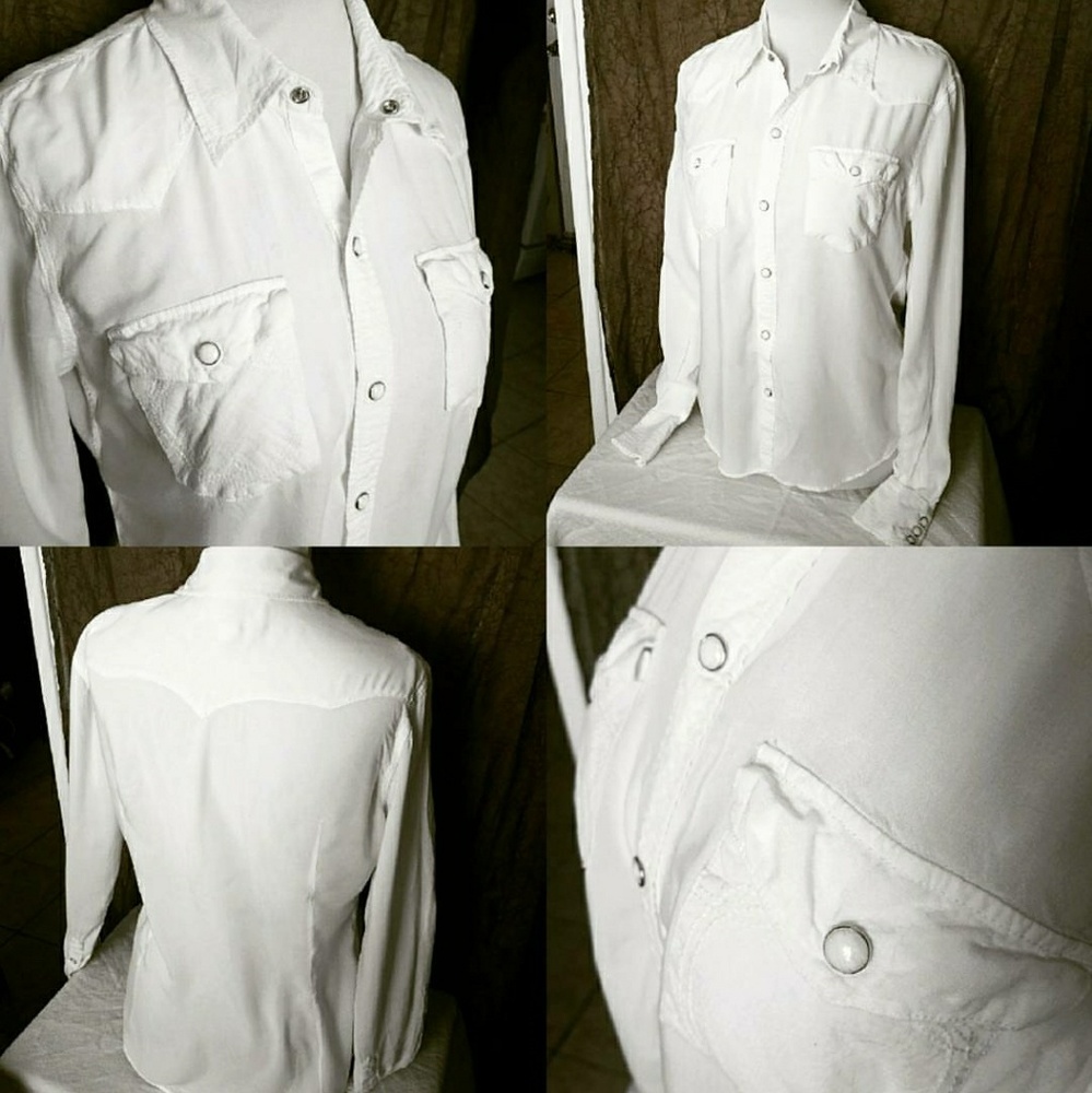 True Religion white button down shirt